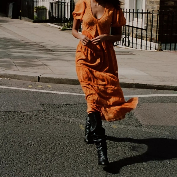 Free People Collection Elle Knee High Boots Black Leather Slouchy Sz 37 & 39 NWT - Picture 4 of 16